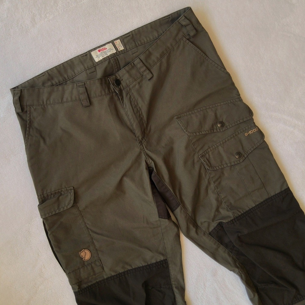 Fjallraven Vidda Pro Women Pants 34 Dark Olive G-1000 Hiking Cargo Trouser EU 44